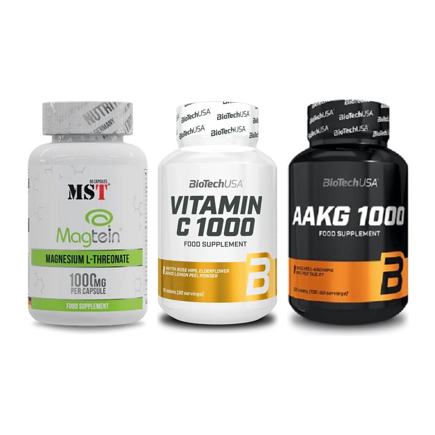 Ausdauer-Set: MST Magnesium + BioTech Vitamin + BioTech AAKG – alle enthaltenen Artikel