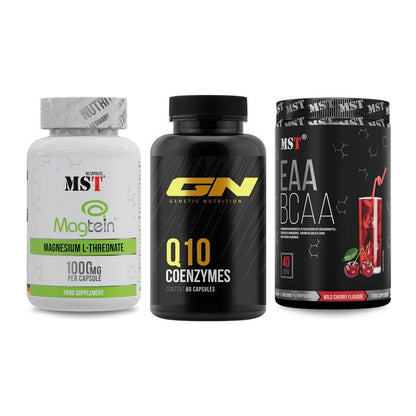 Ausdauer-Set: MST Magnesium + GN Q10 Health + MST EAA & BCAA – alle enthaltenen Artikel