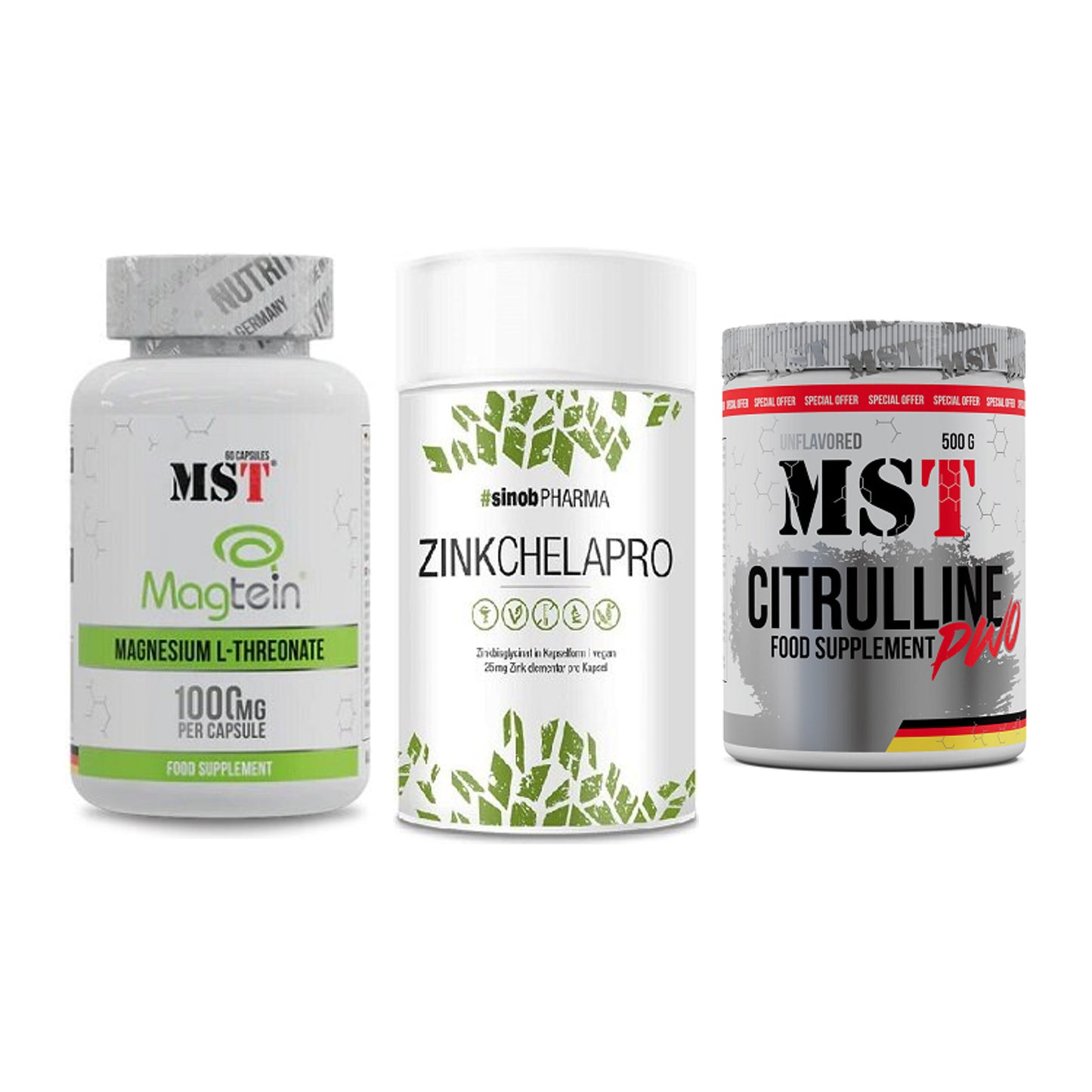 Ausdauer-Set: MST Magnesium + Sinob Zink + MST Citrulline – alle enthaltenen Artikel