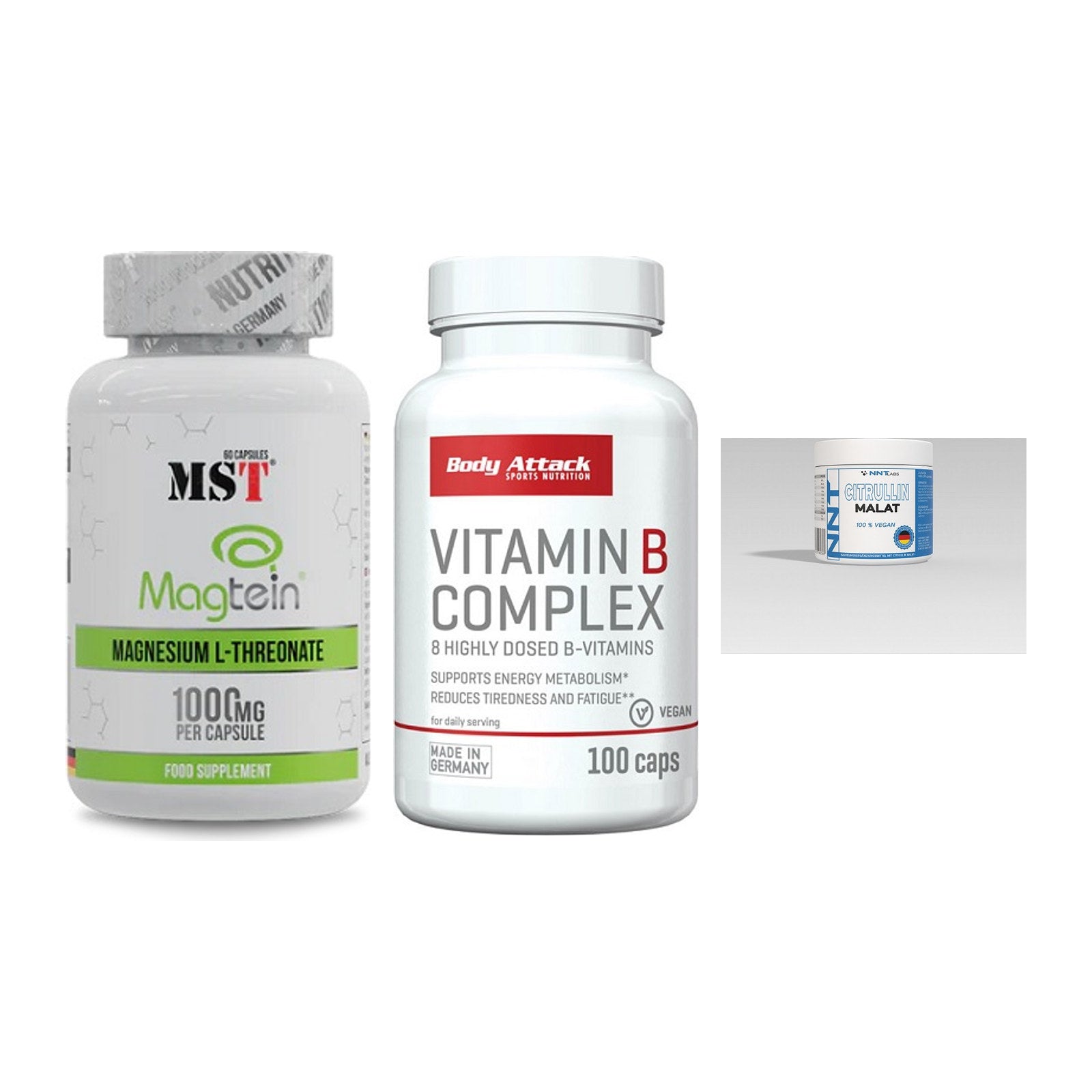 Ausdauer-Set: MST Magnesium + Body Attack + NNT Citrullin – alle enthaltenen Artikel