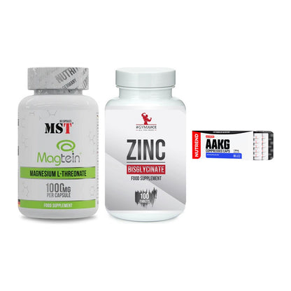Ausdauer-Set: MST Magnesium + #GYMJUICE ZINC + Nutrend AAKG – alle enthaltenen Artikel
