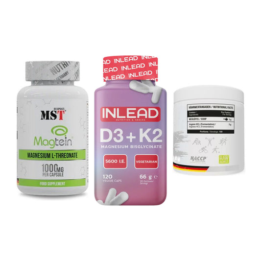 Ausdauer-Set: MST Magnesium + INLEAD Vitamin + MST Arginine HCL – alle enthaltenen Artikel