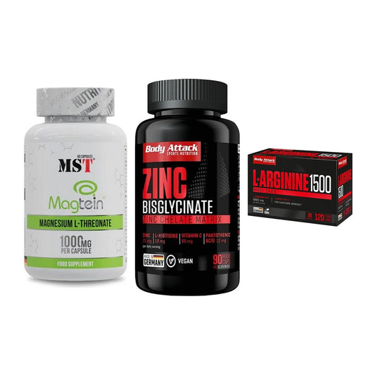 Ausdauer-Set: MST Magnesium + Body Attack Zink + Body Attack – alle enthaltenen Artikel