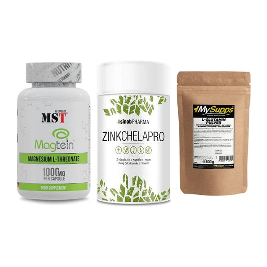 Ausdauer-Set: MST Magnesium + Sinob Zink + MySupps Glutamin – alle enthaltenen Artikel