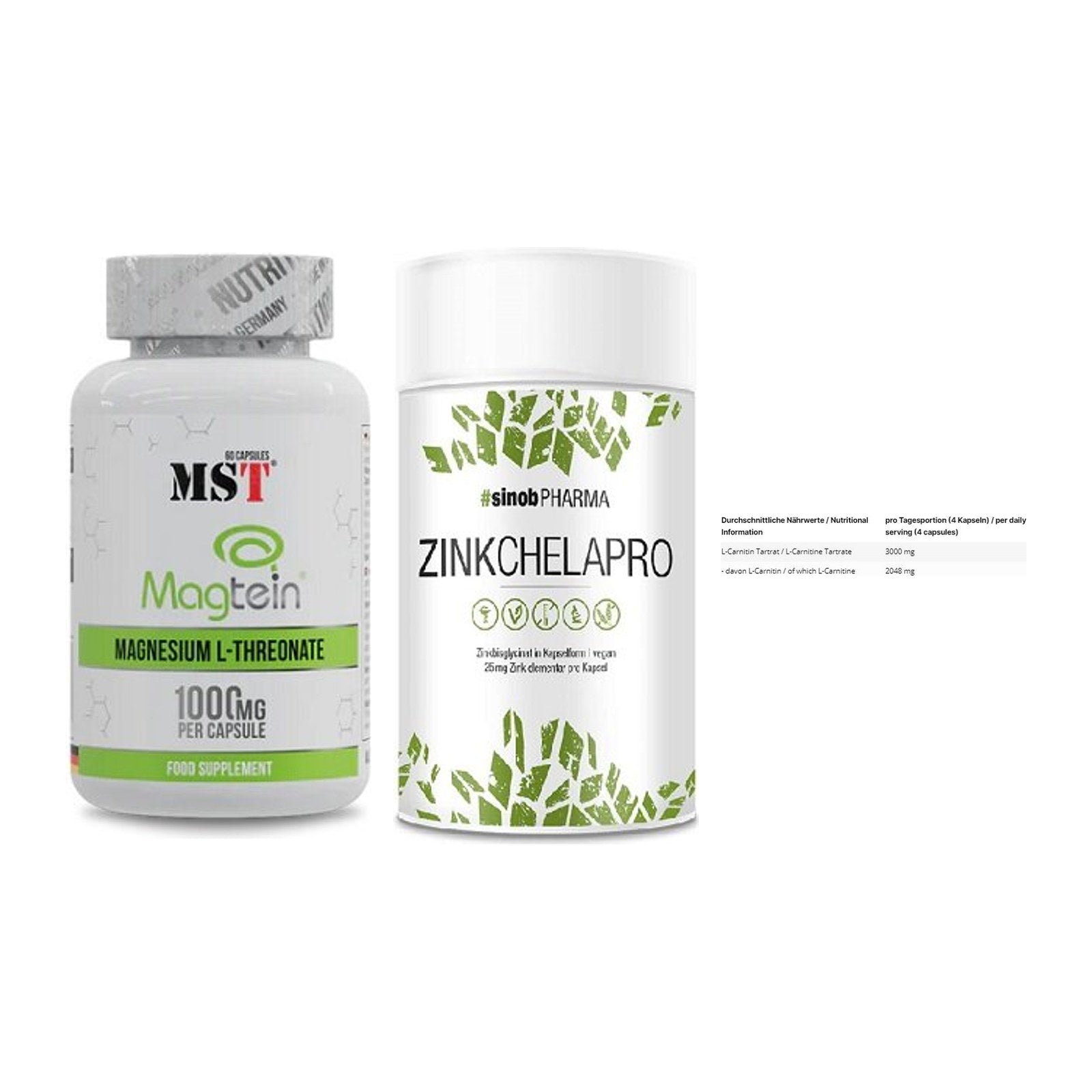 Ausdauer-Set: MST Magnesium + Sinob Zink + INLEAD L-Carniti – alle enthaltenen Artikel