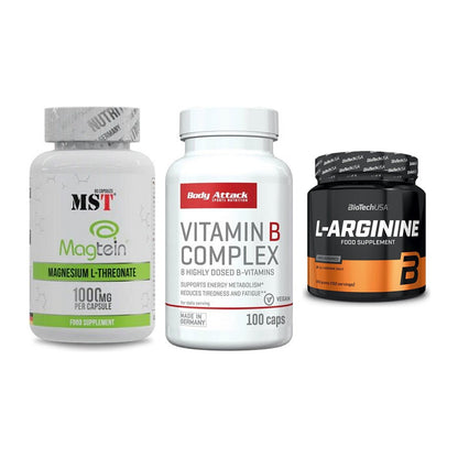 Ausdauer-Set: MST Magnesium + Body Attack + BioTech L-Argini – alle enthaltenen Artikel
