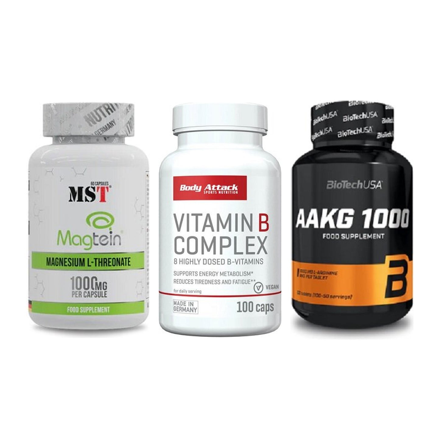 Ausdauer-Set: MST Magnesium + Body Attack + BioTech AAKG – alle enthaltenen Artikel