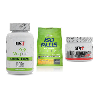 Ausdauer-Set: MST Magnesium + Olimp Iso Plus + MST Glutamine – alle enthaltenen Artikel
