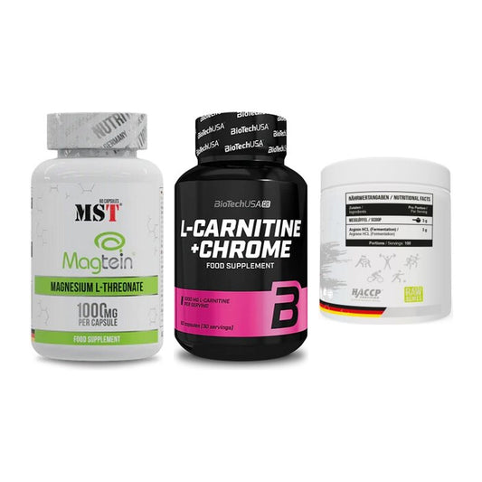Ausdauer-Set: MST Magnesium + BioTech L-Carnit + MST Arginine HCL – alle enthaltenen Artikel