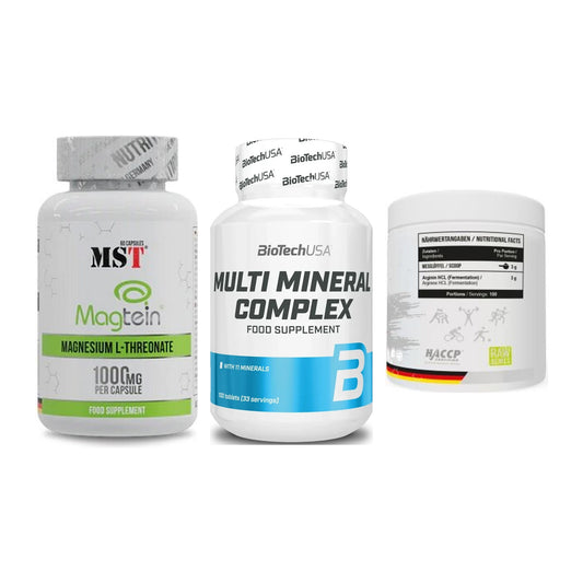 Ausdauer-Set: MST Magnesium + BioTech Multi + MST Arginine HCL – alle enthaltenen Artikel
