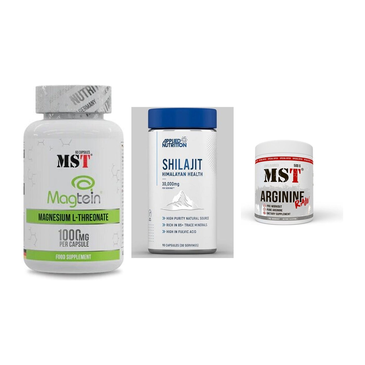 Ausdauer-Set: MST Magnesium + Applied Nutritio + MST Arginine RAW – alle enthaltenen Artikel