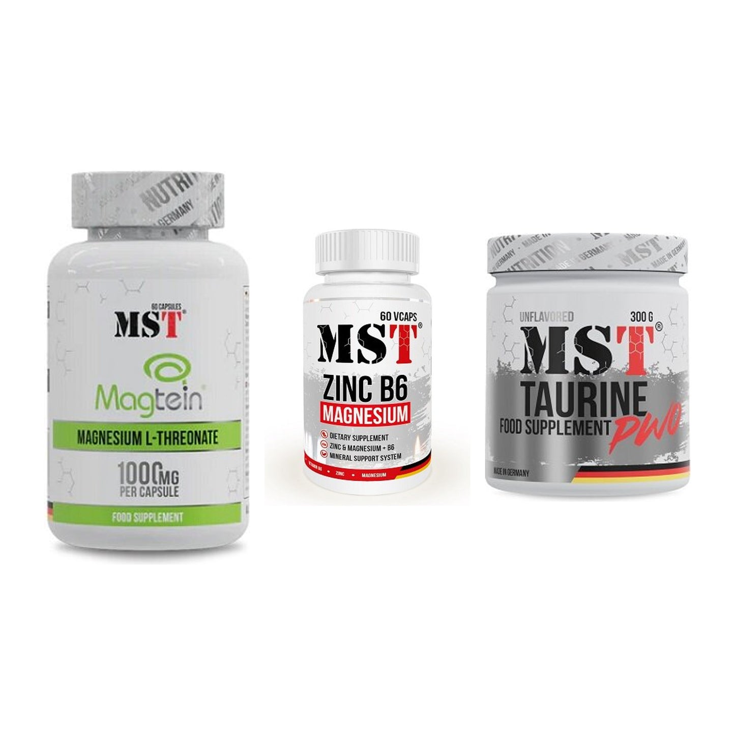 Ausdauer-Set: MST Magnesium + MST Zinc + MST Taurine – alle enthaltenen Artikel