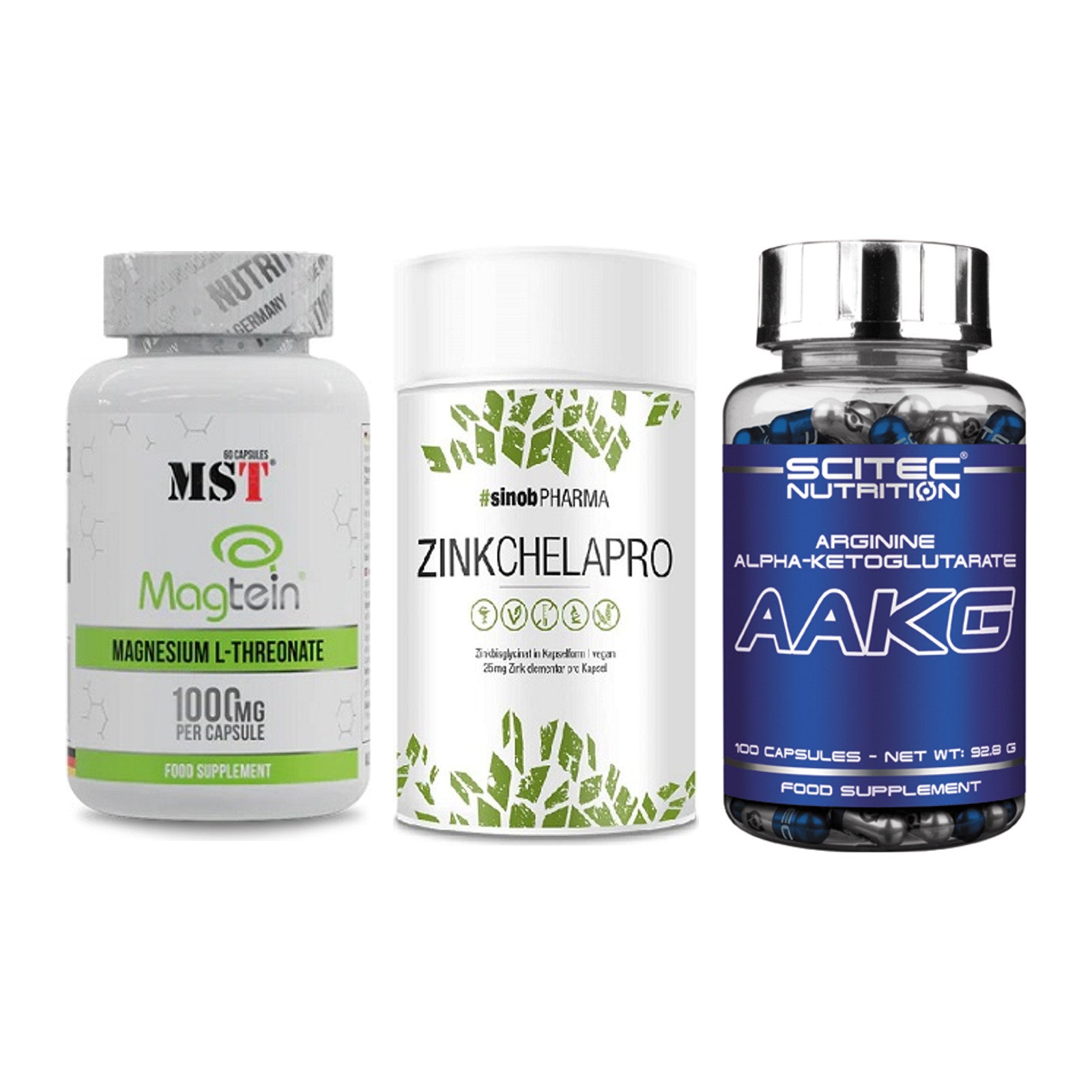 Ausdauer-Set: MST Magnesium + Sinob Zink + Scitec AAKG – alle enthaltenen Artikel