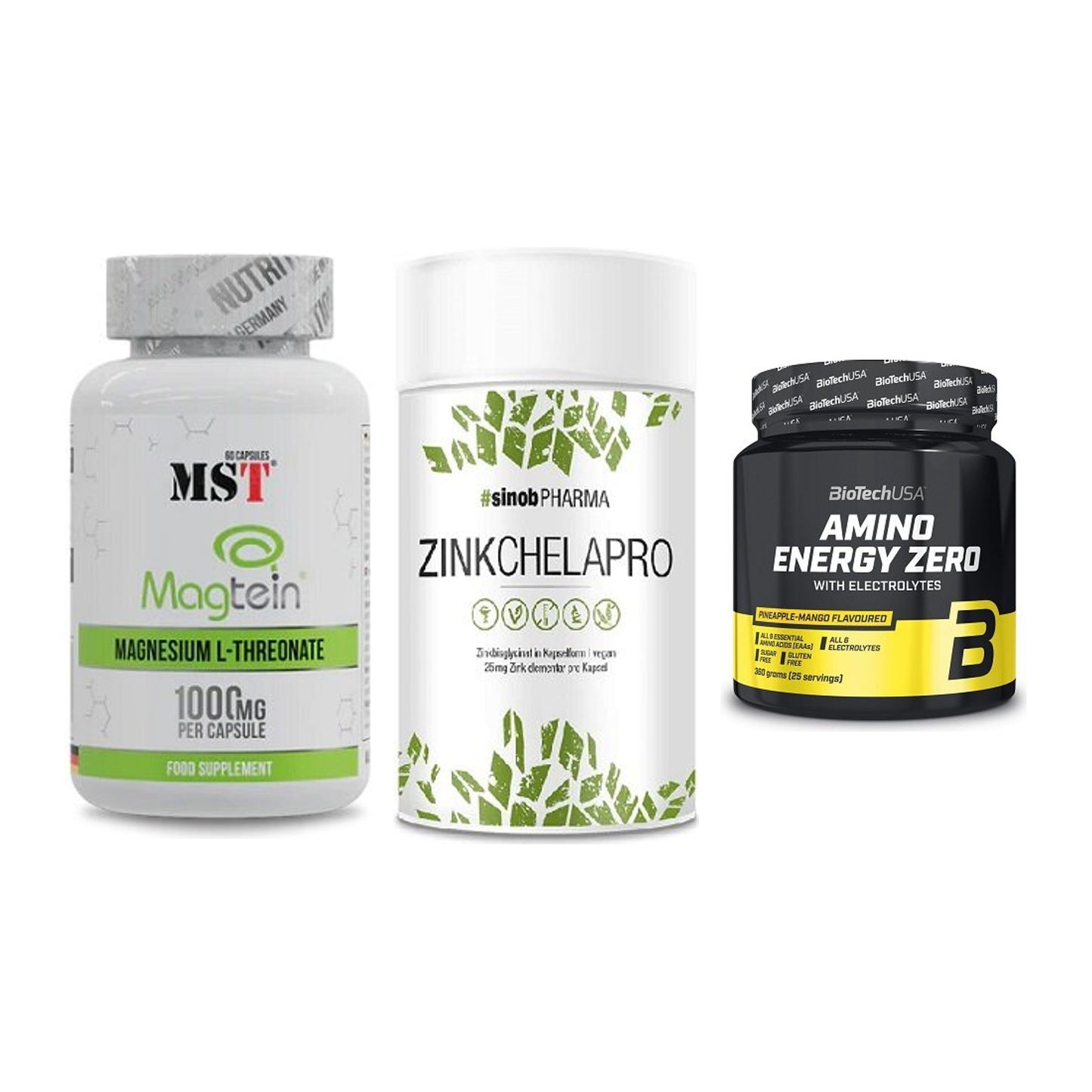 Ausdauer-Set: MST Magnesium + Sinob Zink + BioTech Amino – alle enthaltenen Artikel