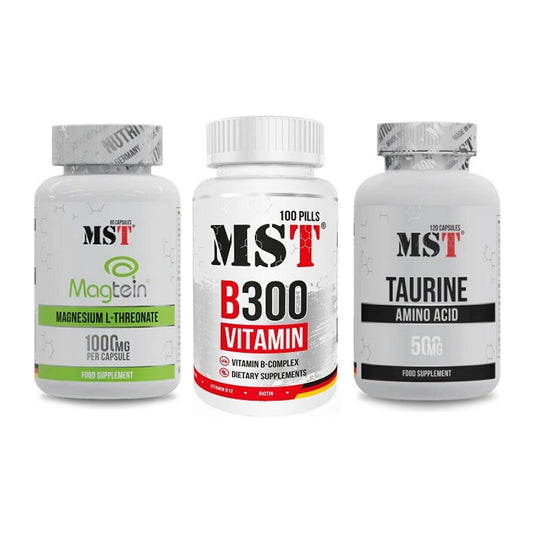 Ausdauer-Set: MST Magnesium + MST B300 B-Compl + MST Taurine – alle enthaltenen Artikel
