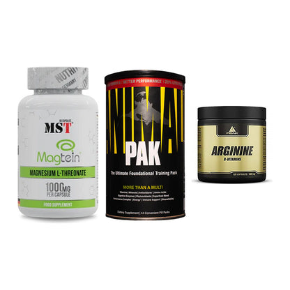 Ausdauer-Set: MST Magnesium + Universal Animal + Peak Arginin – alle enthaltenen Artikel