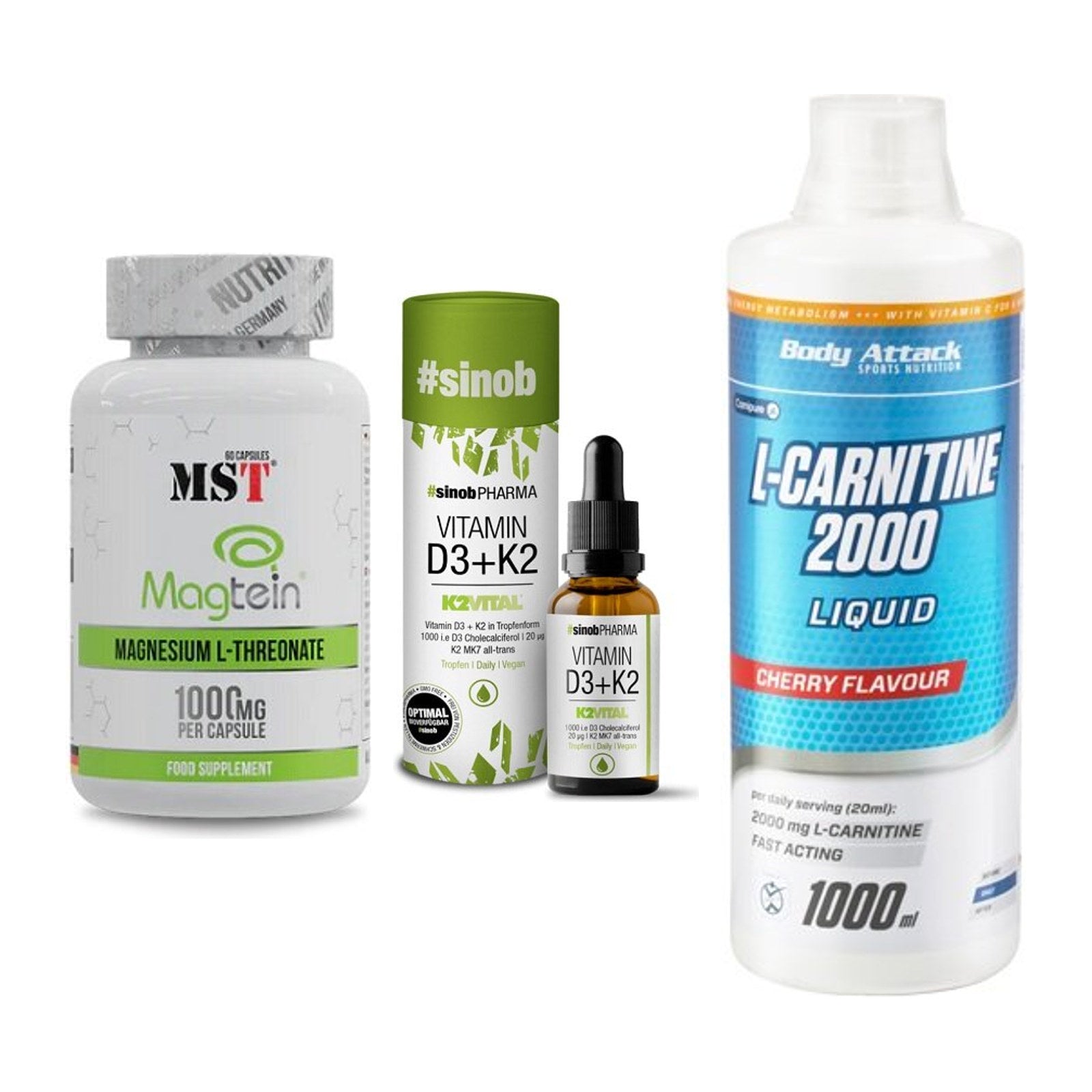 Ausdauer-Set: MST Magnesium + Sinob Vitamin D3 + Body Attack – alle enthaltenen Artikel