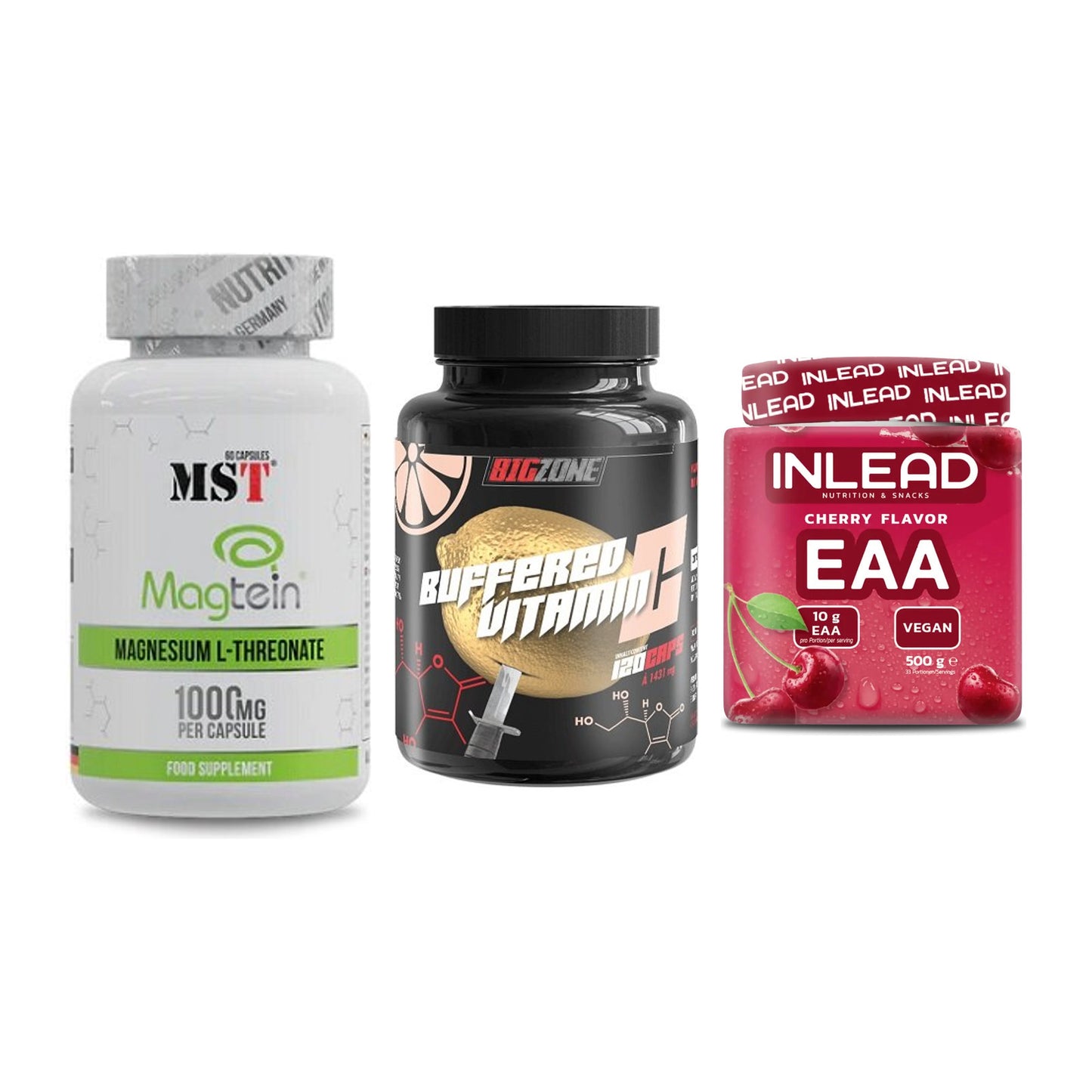 Ausdauer-Set: MST Magnesium + Big Zone Buffere + INLEAD EAA – alle enthaltenen Artikel