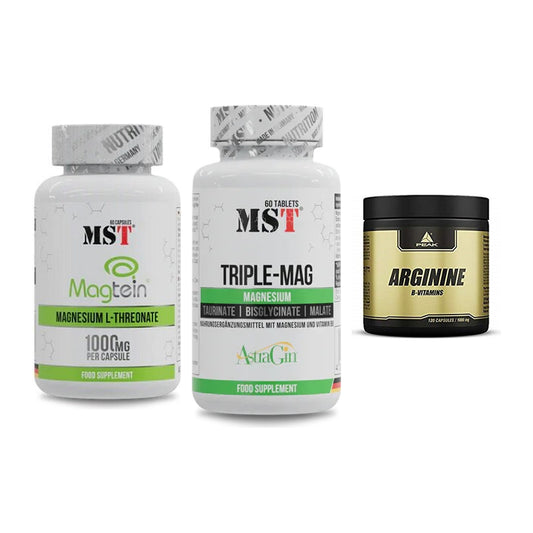 Ausdauer-Set: MST Magnesium + MST Tripple Mag + Peak Arginin – alle enthaltenen Artikel