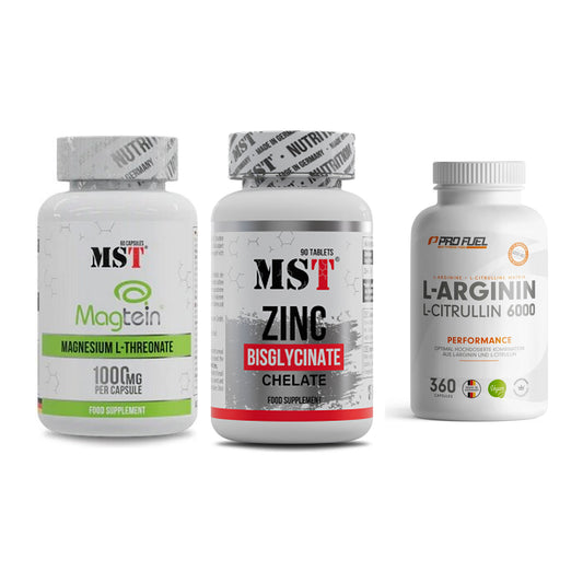 Ausdauer-Set: MST Magnesium + MST Zinc Chelate + ProFuel L-Argini – alle enthaltenen Artikel