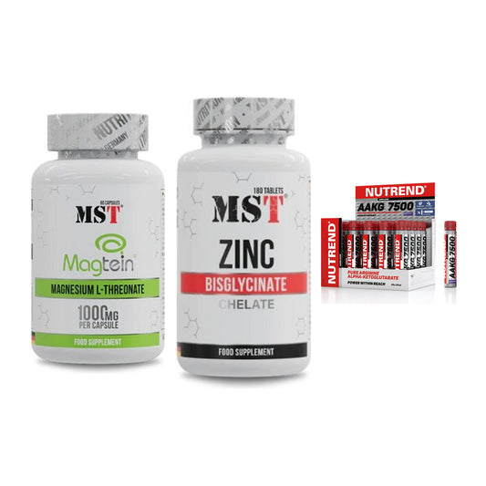 Ausdauer-Set: MST Magnesium + MST Zinc Chelate + Nutrend AAKG – alle enthaltenen Artikel