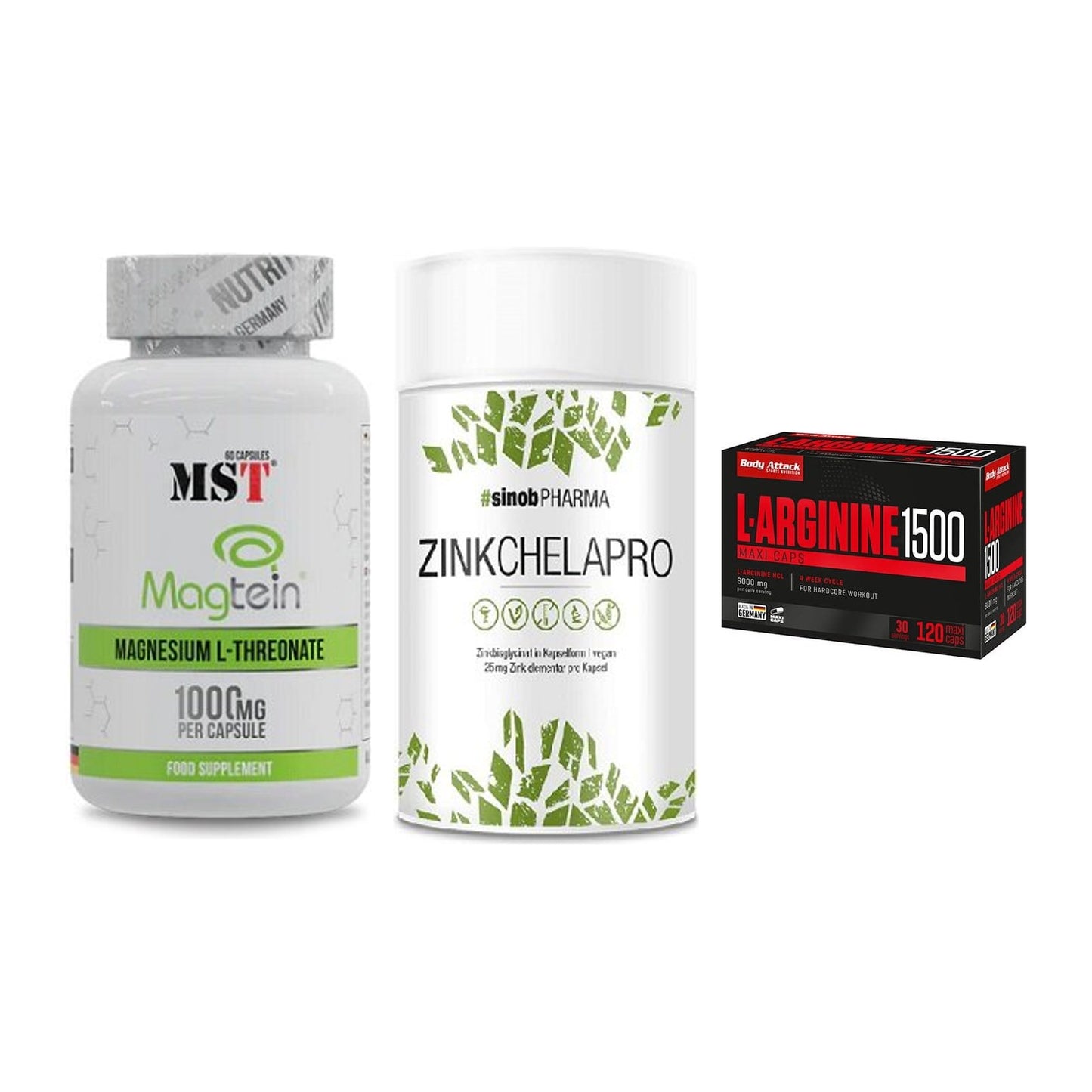 Ausdauer-Set: MST Magnesium + Sinob Zink + Body Attack – alle enthaltenen Artikel