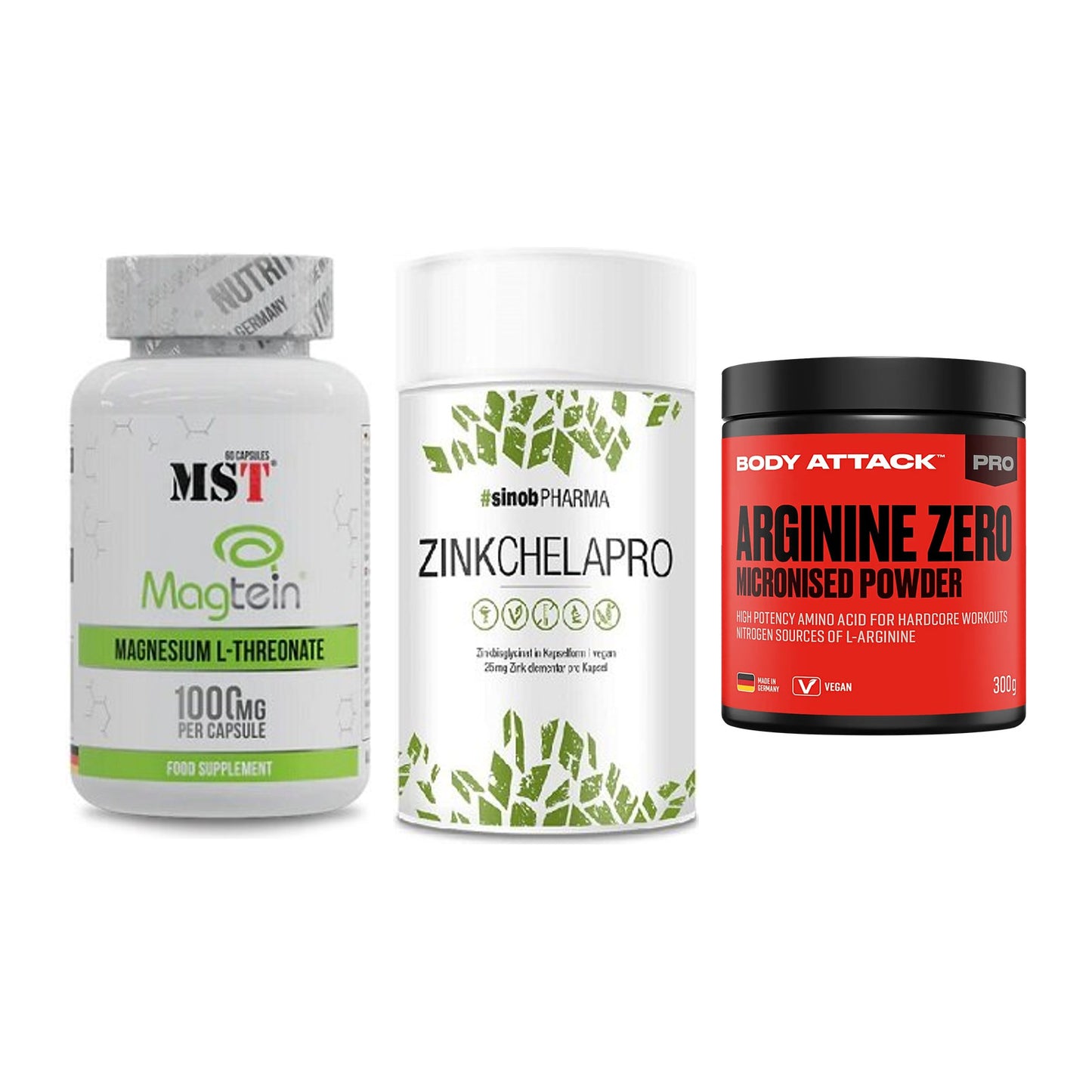 Ausdauer-Set: MST Magnesium + Sinob Zink + Body Attack 100 – alle enthaltenen Artikel