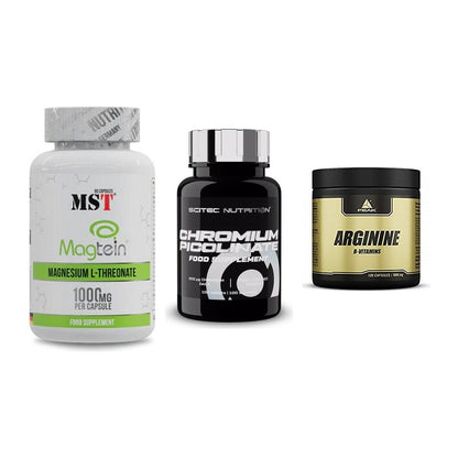 Ausdauer-Set: MST Magnesium + Scitec Chromium + Peak Arginin – alle enthaltenen Artikel