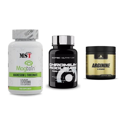 Ausdauer-Set: MST Magnesium + Scitec Chromium + Peak Arginin – alle enthaltenen Artikel