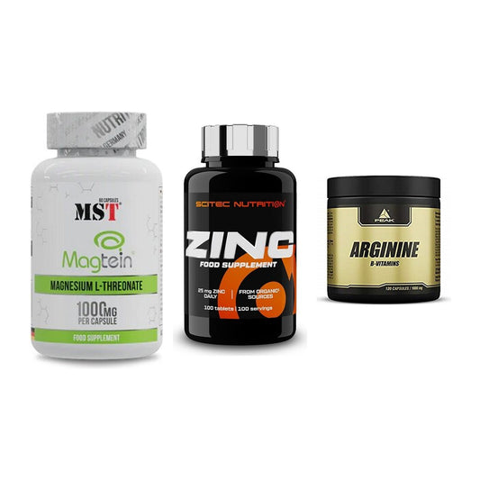 Ausdauer-Set: MST Magnesium + Scitec Zinc + Peak Arginin – alle enthaltenen Artikel