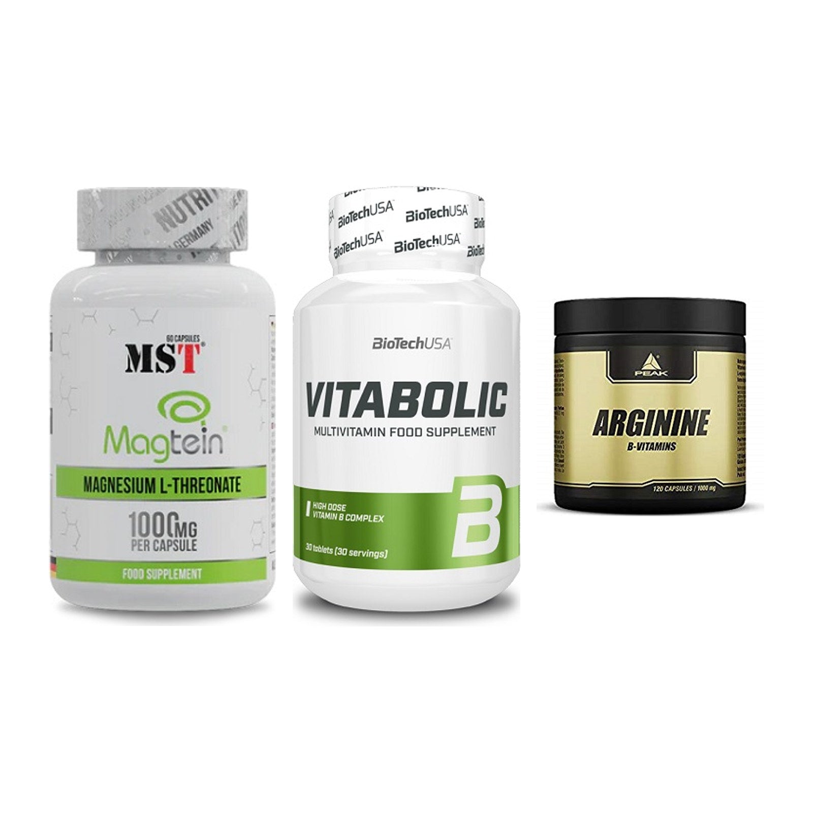 Ausdauer-Set: MST Magnesium + BioTech Vitaboli + Peak Arginin – alle enthaltenen Artikel