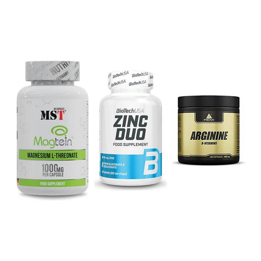 Ausdauer-Set: MST Magnesium + BioTech Zinc Duo + Peak Arginin – alle enthaltenen Artikel