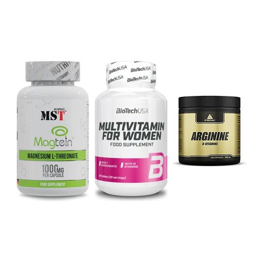 Ausdauer-Set: MST Magnesium + BioTech Multivit + Peak Arginin – alle enthaltenen Artikel