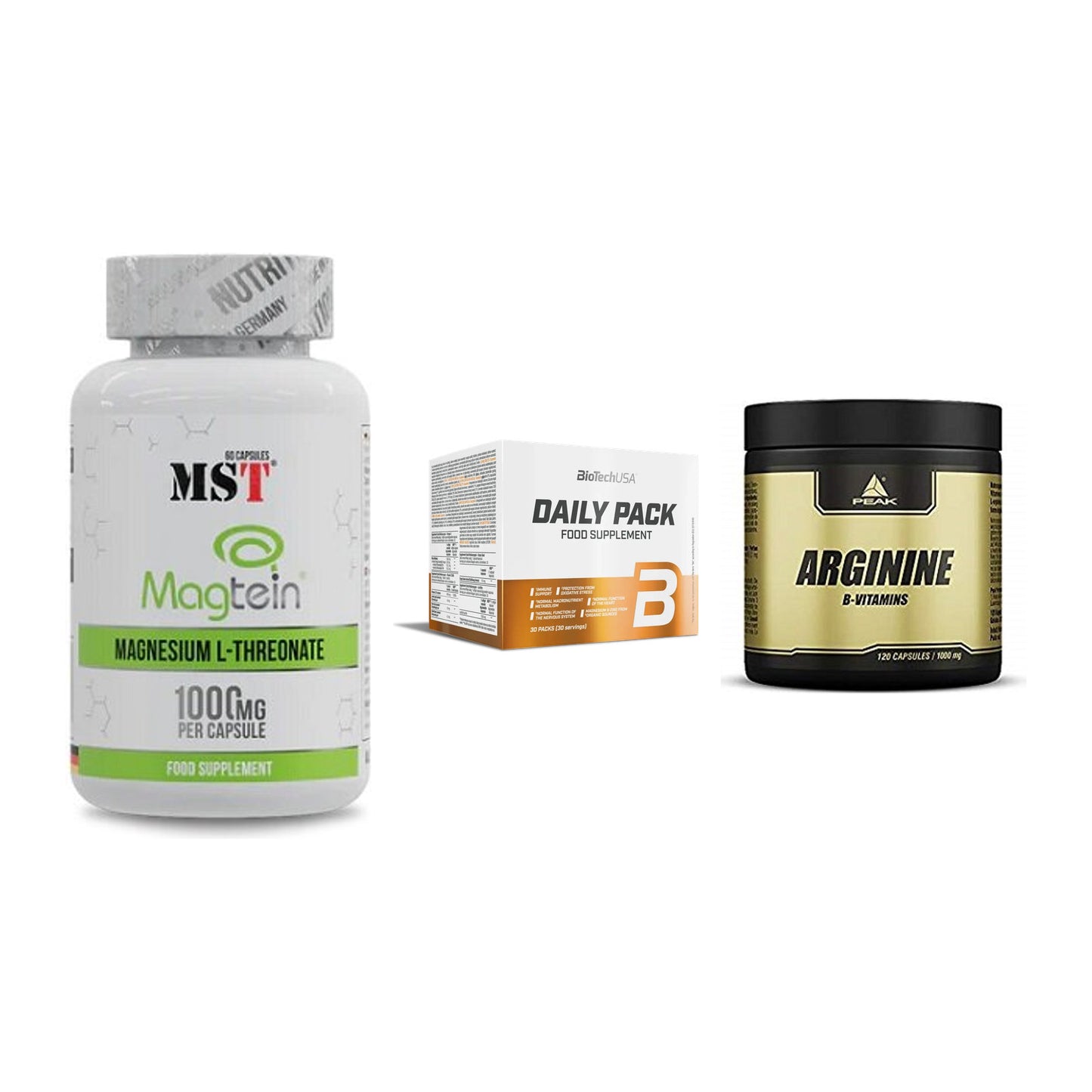 Ausdauer-Set: MST Magnesium + BioTech Daily + Peak Arginin – alle enthaltenen Artikel