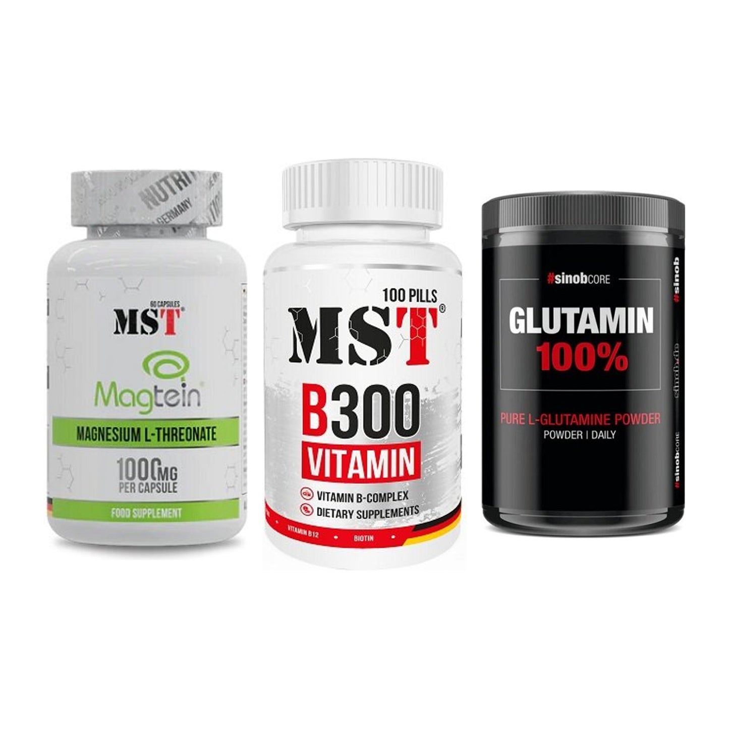 Ausdauer-Set: MST Magnesium + MST B300 B-Compl + Sinob Core – alle enthaltenen Artikel