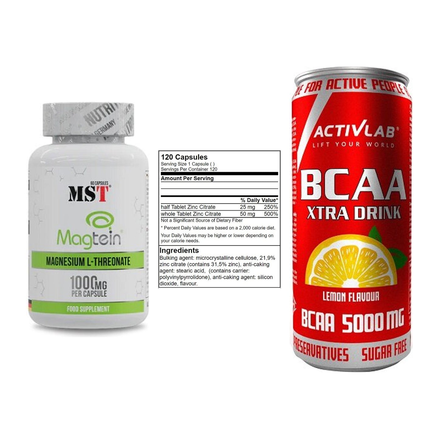 Ausdauer-Set: MST Magnesium + GN Zinc Citrate + Activlab BCAA – alle enthaltenen Artikel