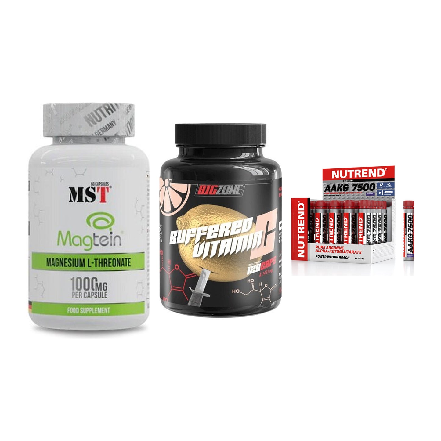 Ausdauer-Set: MST Magnesium + Big Zone Buffere + Nutrend AAKG – alle enthaltenen Artikel