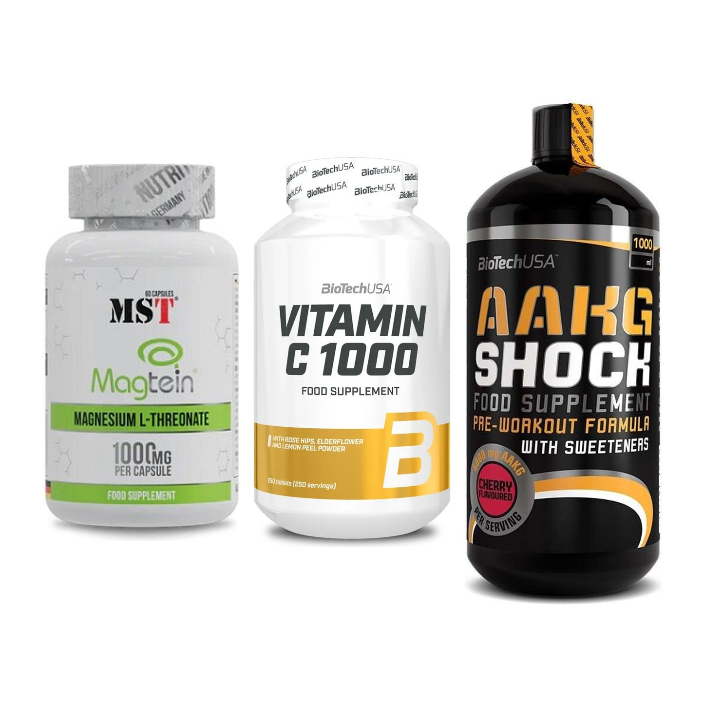 Ausdauer-Set: MST Magnesium + BioTech Vitamin + BioTech AAKG – alle enthaltenen Artikel