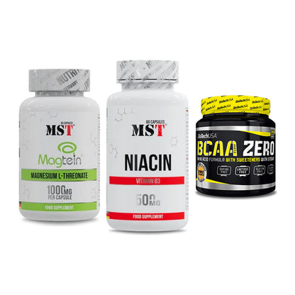 Ausdauer-Set: MST Magnesium + MST Niacin + BioTech BCAA – alle enthaltenen Artikel