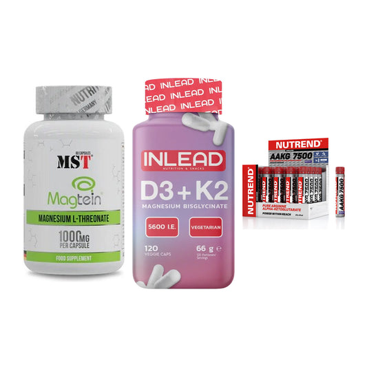 Ausdauer-Set: MST Magnesium + INLEAD Vitamin + Nutrend AAKG – alle enthaltenen Artikel