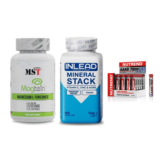 Ausdauer-Set: MST Magnesium + INLEAD Mineral + Nutrend AAKG – alle enthaltenen Artikel