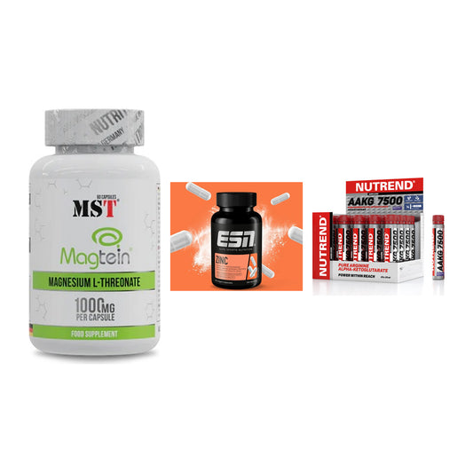Ausdauer-Set: MST Magnesium + ESN Zinc + Nutrend AAKG – alle enthaltenen Artikel