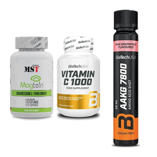 Ausdauer-Set: MST Magnesium + BioTech Vitamin + BioTech AAKG – alle enthaltenen Artikel