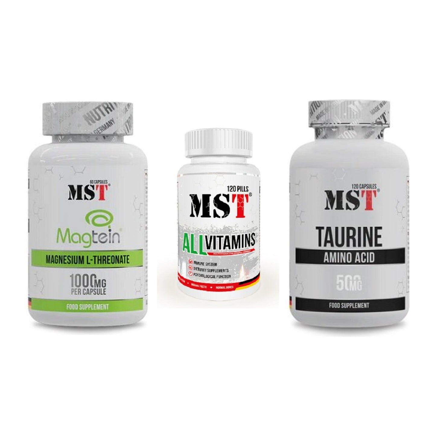 Ausdauer-Set: MST Magnesium + MST All Vitamins + MST Taurine – alle enthaltenen Artikel