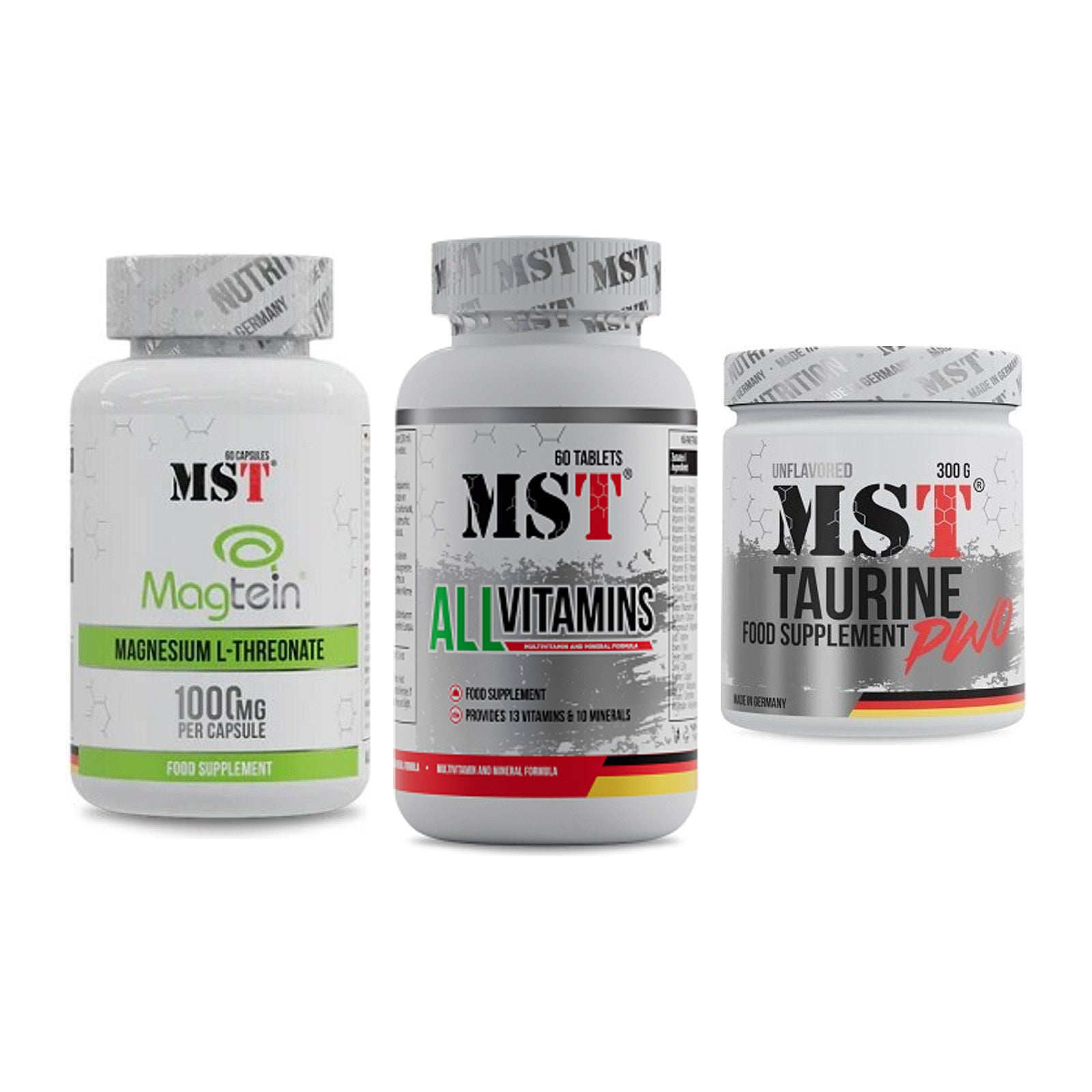 Ausdauer-Set: MST Magnesium + MST All Vitamins + MST Taurine – alle enthaltenen Artikel