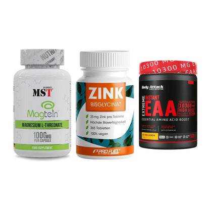 Ausdauer-Set: MST Magnesium + ProFuel Zink + Body Attack – alle enthaltenen Artikel
