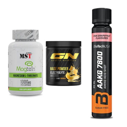 Ausdauer-Set: MST Magnesium + GN Base Powder + BioTech AAKG – alle enthaltenen Artikel