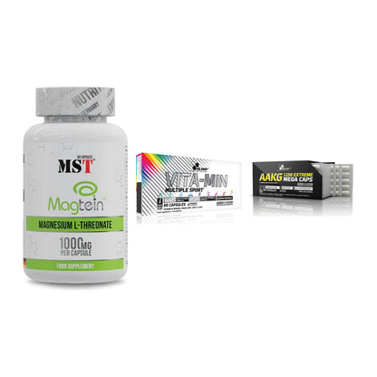 Ausdauer-Set: MST Magnesium + Olimp Vita-Min + Olimp AAKG – alle enthaltenen Artikel