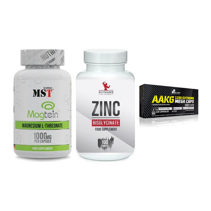 Ausdauer-Set: MST Magnesium + #GYMJUICE ZINC + Olimp AAKG – alle enthaltenen Artikel