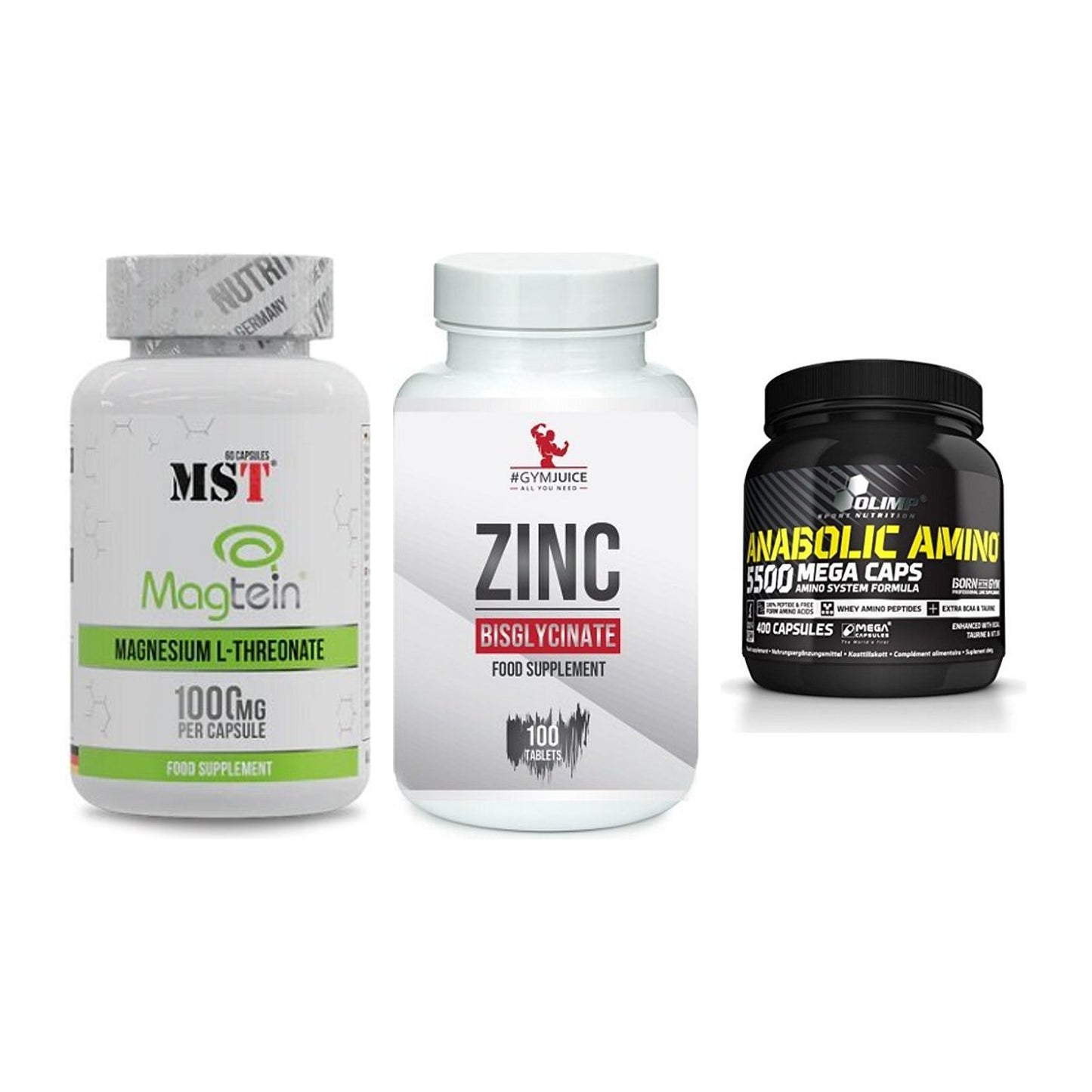 Ausdauer-Set: MST Magnesium + #GYMJUICE ZINC + Olimp Anabolic – alle enthaltenen Artikel